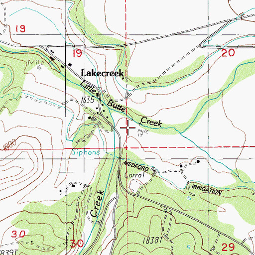 Topographic Map of North Fork Little Butte Creek, OR