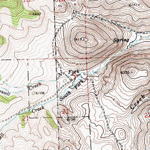 Topographic Map of North Fork McDowell Creek, OR