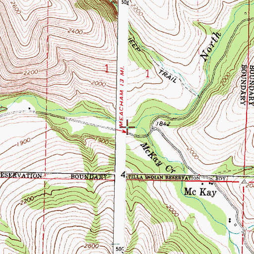 Topographic Map of North Fork McKay Creek, OR