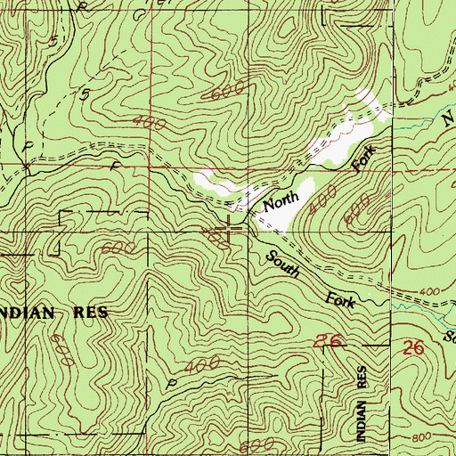 Topographic Map of North Fork Mill Creek, OR