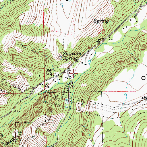 Topographic Map of North Fork Mill Creek, OR