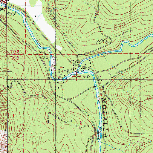 Topographic Map of North Fork Molalla River, OR