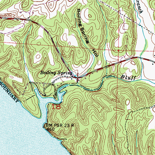 Topographic Map of Boiling Spring Hollow, AL