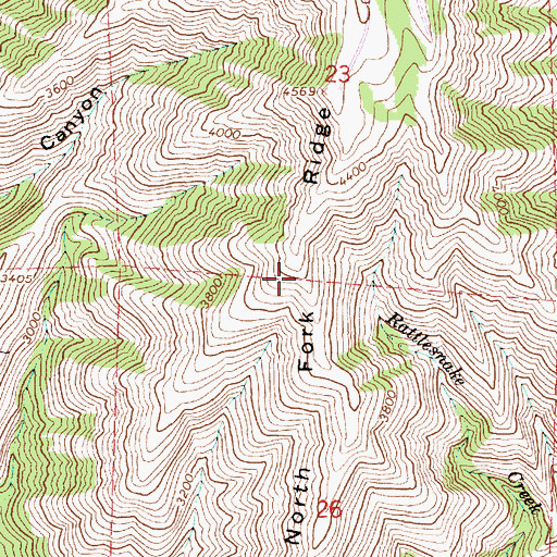 Topographic Map of North Fork Ridge, OR