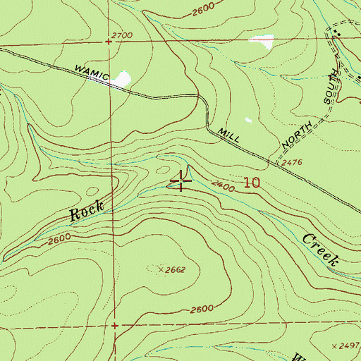 Topographic Map of North Fork Rock Creek, OR