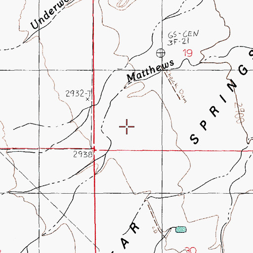 Topographic Map of Bear Springs Flat, AZ