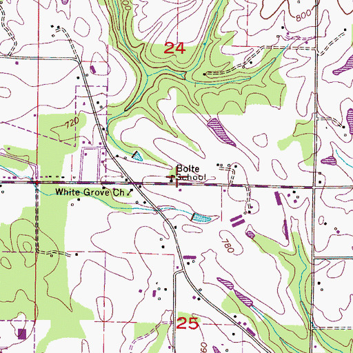 Topographic Map of Bolte Elementary School (historical), AL
