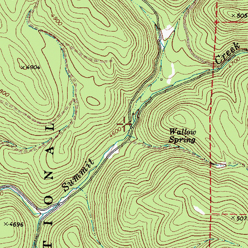 Topographic Map of North Fork Summit Creek, OR