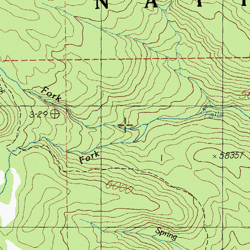 Topographic Map of North Fork Tumalo Creek, OR