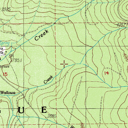Topographic Map of North Fork Wallowa Creek, OR