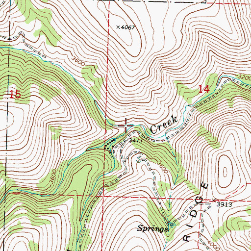 Topographic Map of North Fork Wind Creek, OR
