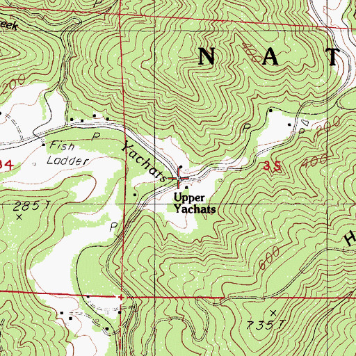 Topographic Map of North Fork Yachats River, OR