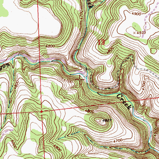 Topographic Map of North Fox Canyon Creek, OR