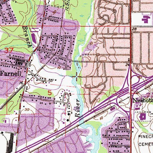 Topographic Map of Bolton Branch, AL