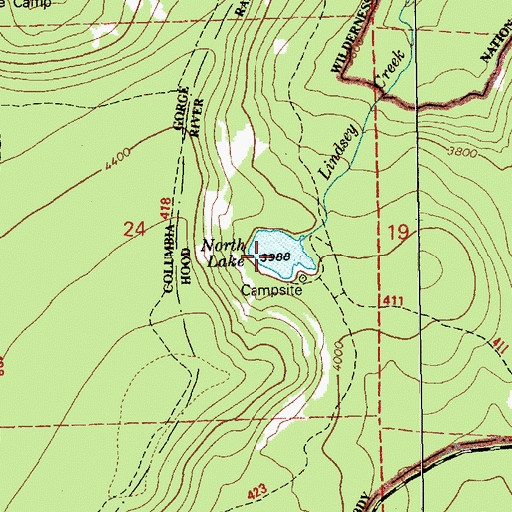 Topographic Map of North Lake, OR