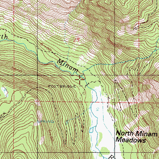 Topographic Map of North Minam Guard Station, OR