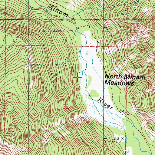 Topographic Map of North Minam Meadows, OR