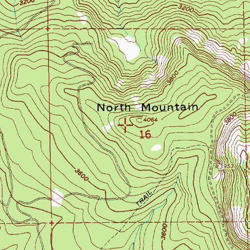 Topographic Map of North Mountain, OR