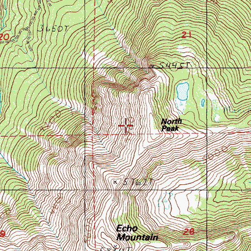 Topographic Map of North Peak, OR