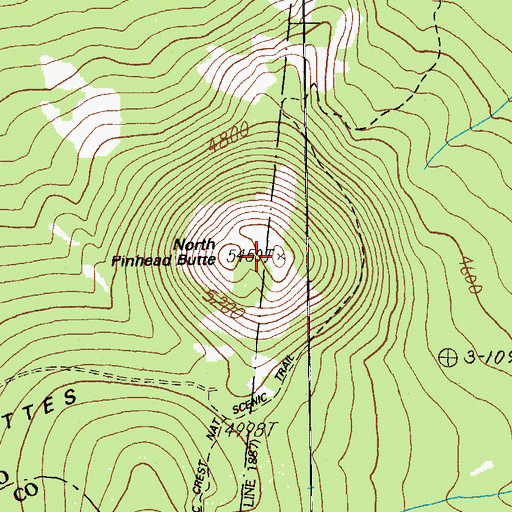 Topographic Map of North Pinhead Butte, OR