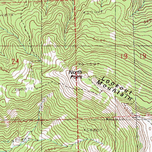 Topographic Map of North Point, OR