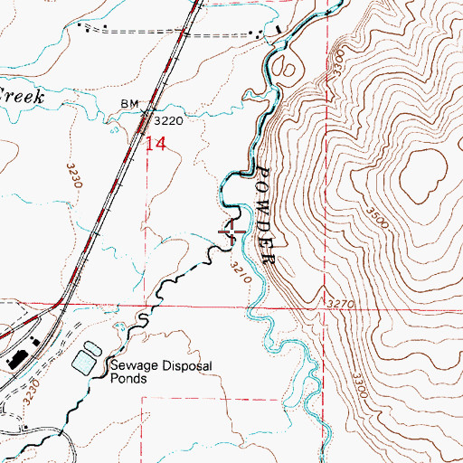 Topographic Map of North Powder River, OR