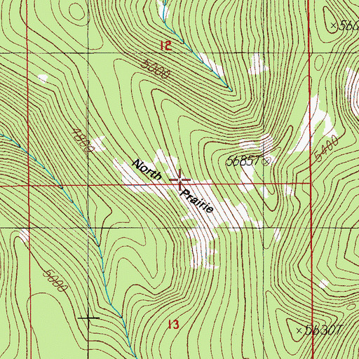 Topographic Map of North Prairie, OR