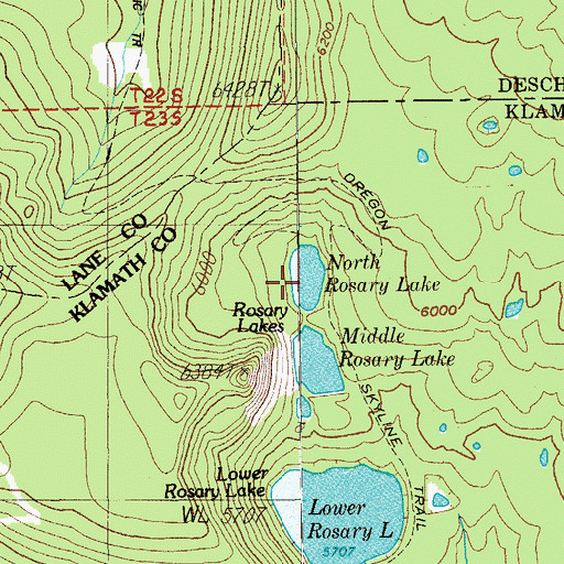 Topographic Map of North Rosary Lake, OR