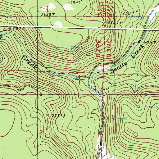 Topographic Map of North Scotty Creek, OR