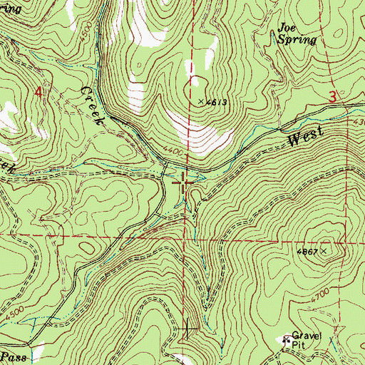 Topographic Map of North Sister Creek, OR