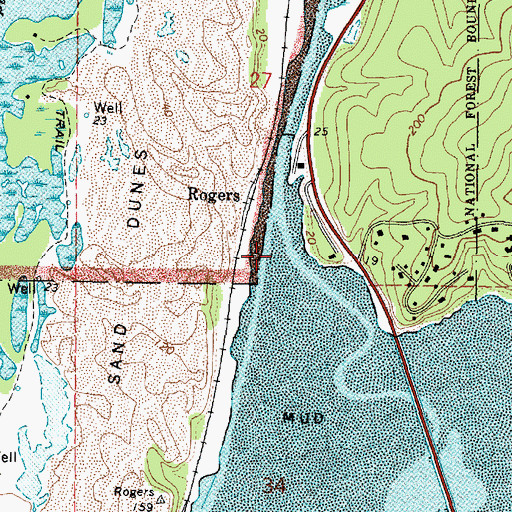 Topographic Map of North Slough, OR