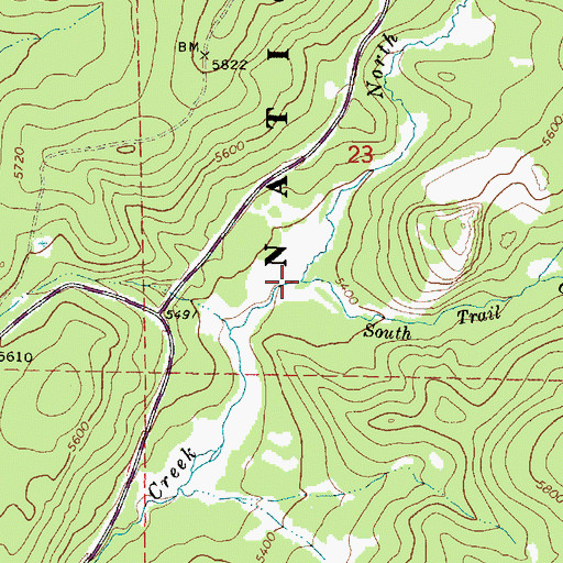 Topographic Map of North Trail Creek, OR
