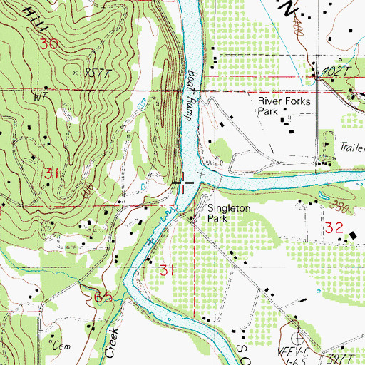 Topographic Map of North Umpqua River, OR