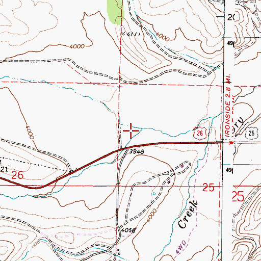 Topographic Map of North Willow Creek, OR