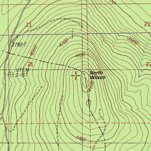 Topographic Map of North Wilson, OR