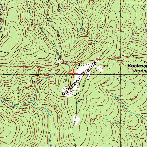Topographic Map of Northern Prairie, OR