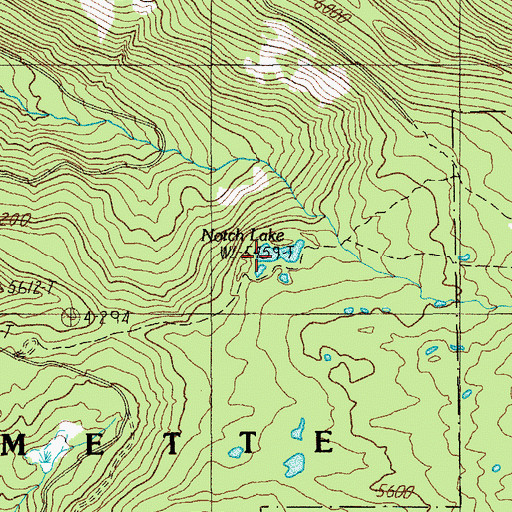 Topographic Map of Notch Lake, OR
