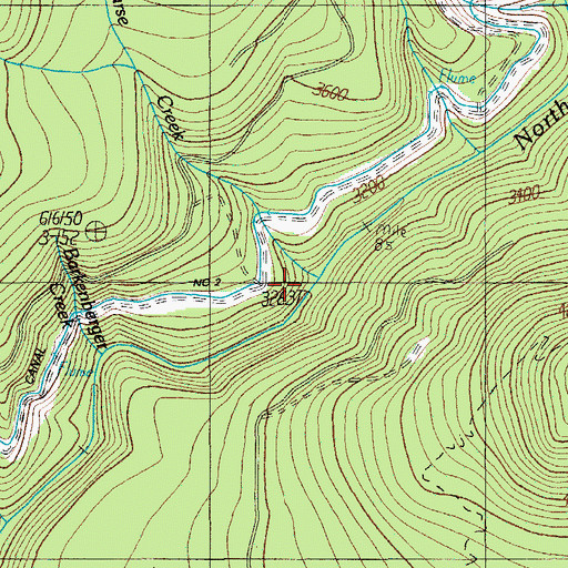 Topographic Map of Nurse Creek, OR