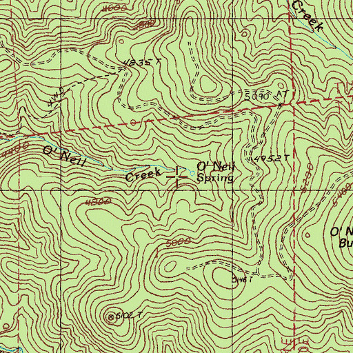 Topographic Map of O'Neil Spring, OR