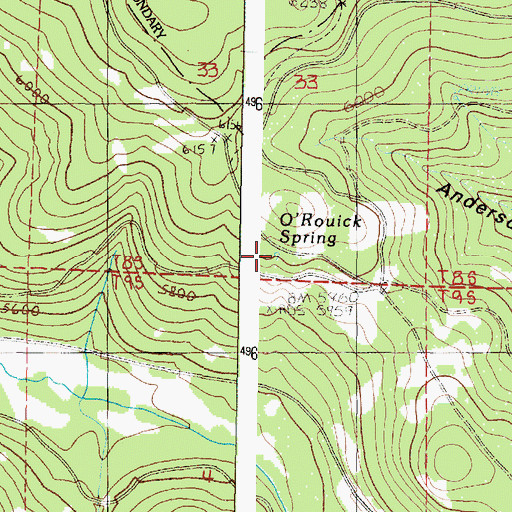 Topographic Map of O'Rouick Spring, OR