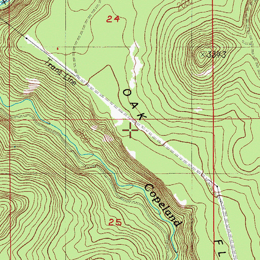 Topographic Map of Oak Flats, OR