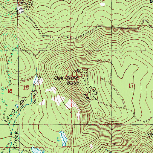 Topographic Map of Oak Grove Butte, OR
