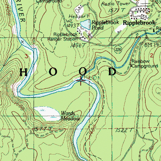Topographic Map of Oak Grove Fork Clackamas River, OR