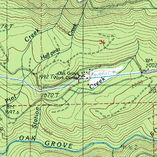Topographic Map of Oak Grove Ranger Station, OR