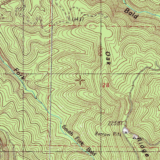 Topographic Map of Oak Ridge, OR