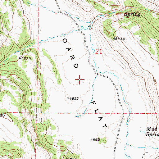 Topographic Map of Oard Flat, OR