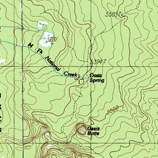 Topographic Map of Oasis Spring, OR