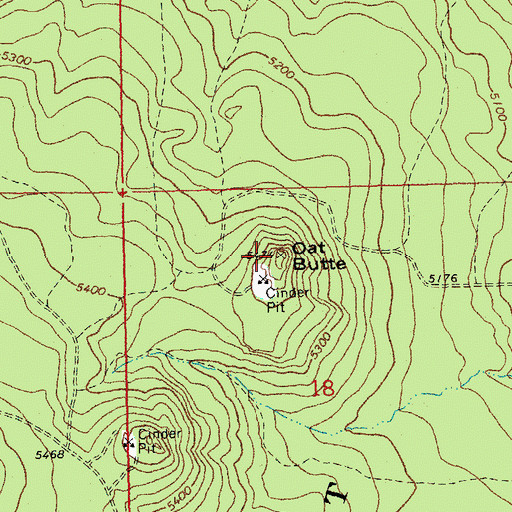 Topographic Map of Oat Butte, OR