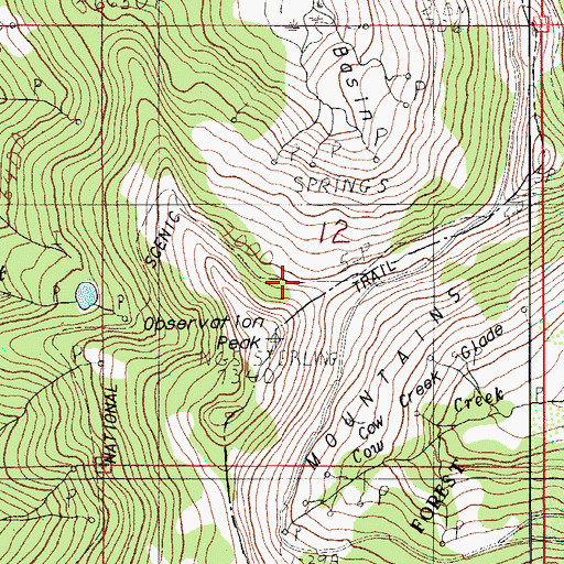 Topographic Map of Observation Gap, OR