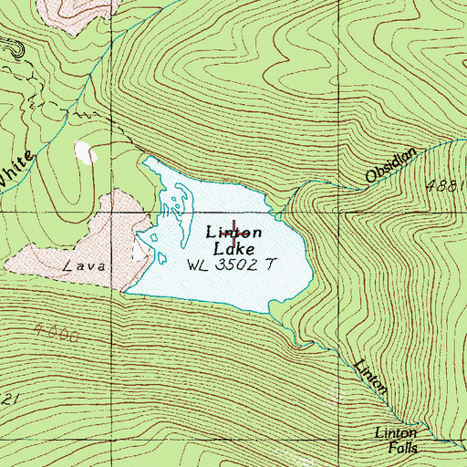 Topographic Map of Obsidian Creek, OR